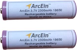 ArcEin 3.7V 2500mAh 18650 Rechargeable Lithium ion  with Button Top for DIY projects ,torches  Battery