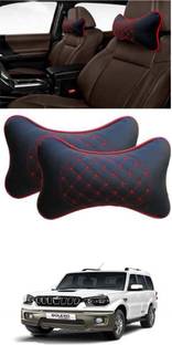 RONISH Black, Red Leatherite Car Pillow Cushion for Mahindra
