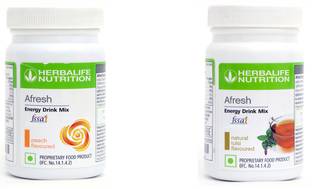 HERBALIFE Afresh Energy Drink Mix - PEACH And TULSI Plant-Based Protein