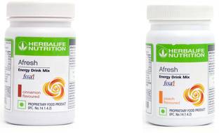 HERBALIFE Afresh Energy Drink Mix Combo CINNAMON + PEACH Nutrition Drink