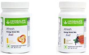 HERBALIFE Afresh Energy Drink Mix Combo LEMON + TULSI Nutrition Drink