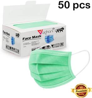 Vaghani 3 Ply Surgical Mask (50 Pcs ) ( Green ) ( With Pin ) Surgical Mask With Melt Blown Fabric Layer
