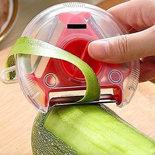 FGG 3 in 1 Compact Rotary Peeler Serrated Blade for Peeling Skin of Vegetables and Fruits, Stainless Steel Blades and Plastic Body Peeler Straight Peeler