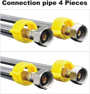DRIZZLE 18 Inch Heavy Duty Connection Pipe - 4 Pieces Faucet Set