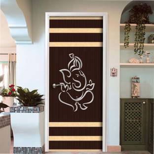 BPDESIGNSOLUTION 76.2 cm Shree Ganesh Door Sticker Wallpaper Self Adhesive Sticker