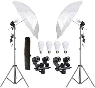 Hiffin E27 Double Studio Holder KIT Umbrella White Translucent, White Reflector Umbrella