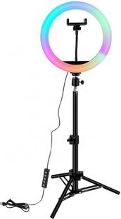 Wrapo RGB Ring Light 12 Inch with 7Ft Tripod Stand and Phone Holder, Dimmable LED Ring Light 3 Light Mode Brightness Level 26 RGB Color Dynamic Flash Changing Mode for YouTube Video/Live Stream/Makeup Tripod