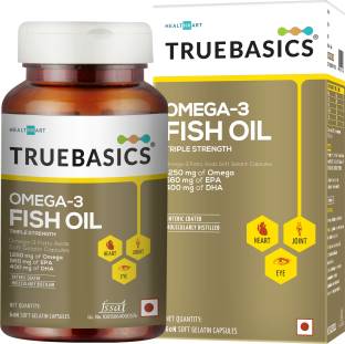 TrueBasics Omega-3 Fish Oil Triple Strength, 560mg EPA & 400mg DHA (60 No)