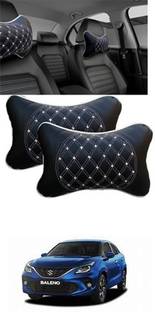 RONISH Black, White Leatherite Car Pillow Cushion for Maruti Suzuki