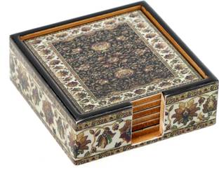 DULI Square Medium Density Fibreboard Coaster Set
