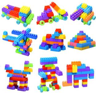AEXONIZ TOYS Building Blocks for Kids, Blocks for Kids, Puzzles Games 200 Pcs Bricks Toys Sets with Wheel, Block Game, Lego Blocks, Educational Toys for Kids and Children for 3 - 5 Years, Building Set