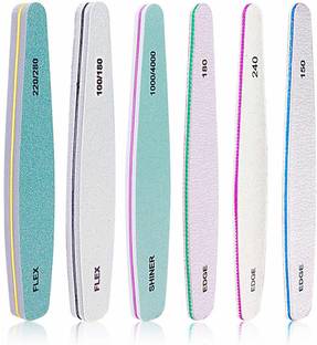 HASTHIP 6pcs Nail Files-Nail File Set for Manicure, Nail Buffer Files Block Coarse
