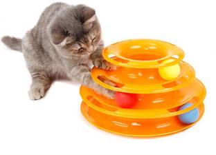 Regiis Cat Toy for Play and Enjoy, Balls Tower Toy Plastic Ball For Cat