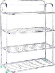 Patelraj Pure Stainless Steel 4 Step Shelf Rack Metal Shoe Stand