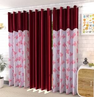 Parda Sansar 153 cm (5 ft) Polyester Room Darkening Window Curtain (Pack Of 2)