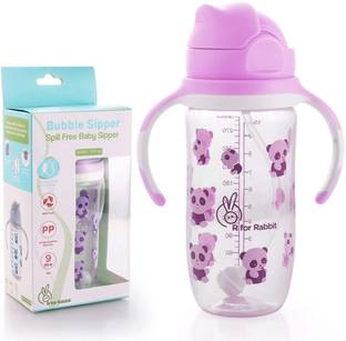 R for Rabbit Bubble Baby Sipper Bottle 300 ml|10 fl oz|Anti Spill Sippy Cup with Soft Silicone Straw