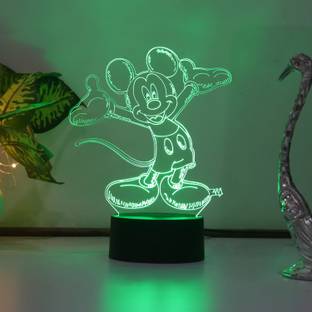 StarLaser Mickey Mouse 3D Illusion led Night lamp for Home/Birthday Gift 7 Color Changing Touch Sensor Desk Table Lamp with USB Cable Night Lamp