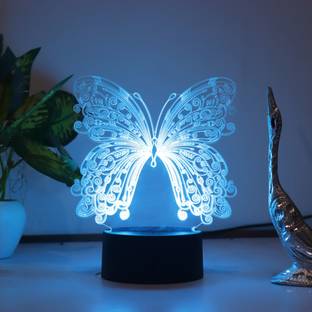 StarLaser Wonderful Butterfly Beautiful 3D Optical Illusion Acrylic lamp with Remote Control or Touch Botton LED Night Light Desk Lamp for Bedroom Decorations Gifts Night Lamp