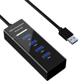 GIPTIP 3.0 USB HUB 3.0 USB HUB 4 Port High-Speed Portable Mini-Hub 3.0 Super Speed Multiport Slim USB Hub 1 feet Cable Length Adapter and Led Indicator "Parking Strip"- Bus Powered- Compatible for Pendrive, Mouse, Keyboards, Camera, Mobile, Tablet, PC, Laptop, TV Etc. USB Hub