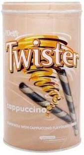Delfi Twister Wafer Roll, Cappuccino Flavoured Cream Wafer Rolls