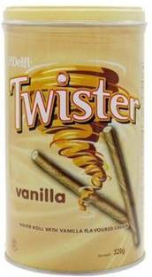 Delfi Twister Wafer Roll, Vanilla Flavoured Cream Wafer Rolls