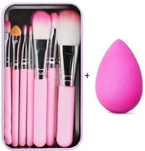 AVTY Makeup hellokitty brush set of 7 with Sponge puff blender -(pack of 8) (Pack of 8)