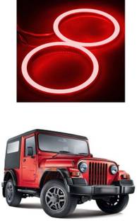 PRTEK Red 1-Pair 70MM 60SMD COB LED Halo Ring Angel Eyes Led Car Headlight with lampshade Cover 12V 24V DC (70MM, Red) A112 Car Fancy Lights