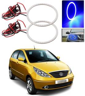 XZRTZ COB Led Angel Eyes Headlight Halo Ring Warning Lamp-Blue 70mm 60SMD L215 Headlight Car LED for Tata (12 V, 12 W)