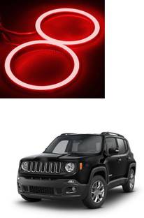 PRTEK Red 1-Pair 70MM 60SMD COB LED Halo Ring Angel Eyes Led Car Headlight with lampshade Cover 12V 24V DC (70MM, Red) A102 Car Fancy Lights