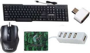 PRODOT 5 in 1 Combo With Keyboard,Mouse,Usb Hub,OTG,Mouse Pad Combo Set Designed for Gaming