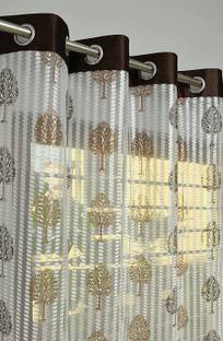 BeautifulGhar Creations 274 cm (9 ft) Tissue Transparent Long Door Curtain (Pack Of 4)
