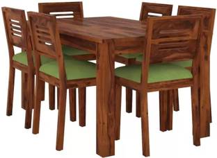 mk furniture Premium Dining Room Furniture Wooden Dining Table with 6 Chairs Solid Wood 6 Seater Dining Set