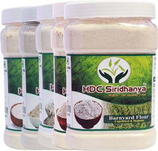 HDC SIRIDHANYA Unpolished Millets Pack of 5 All 950g Foxtail,Kodo,Barnyard,Browntop,Little,
