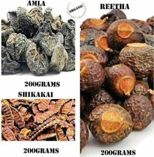 sign gold Reetha, Amla, Shikakai (Raw Herb) for shiny hair Natural Form Combo Pack (600 g)
