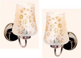 VAGalleryKing Steel With Glass Wall Light Set ( Pack Of 2) 01 Wall Lights Lamp Shade