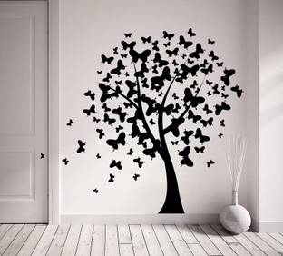 Decoration Designs 63 cm Decorative trees Wall Stickers for Living Room Leaves Falling Sofa TV Background Better Life Quote Self Adhesive Sticker