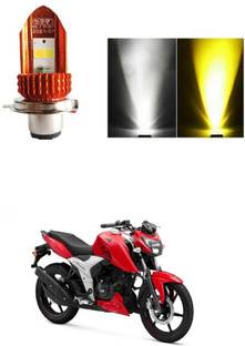 PRTEK Motorcycle LED Headlights High Low Beam Bulb, Super Bright Lens Motorbike Headlamp 4800LM White Yellow Bulbs DC12V/24V Universal Halogen Lamp, Pack of 1 V12 Headlight Motorbike LED for TVS (12 V, 24 W)