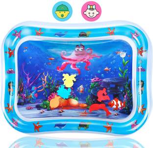 Viraan Inflatable Tummy Time Water Mat Baby – Infant and Toddler Baby Play Mat Sensory Toys for Baby Early Development Activities | Age 3 to 12 Months (Multicolour) water play mat inflatable