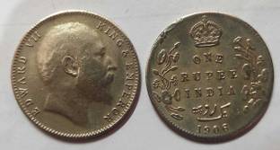 ANK ONE RUPEE INDIA 1906 EDWARD VII KING & EMPEROR Ancient Coin Collection