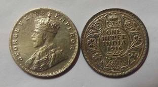 ANK ONE RUPEE INDIA 1921 GEORGE VI KING & EMPEROR Ancient Coin Collection