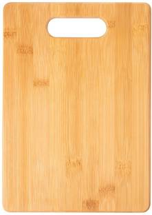 Giffy Large Reversible Natural Bamboo Wooden Fruit Vegetable Serving Chopping Cutting Board with Inbuilt Handle for Kitchen, Size- 36*26cm Wooden Cutting Board