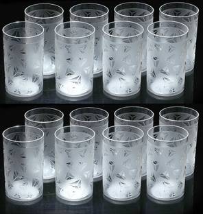 Flipkart SmartBuy (Pack of 16) Prism Pattern Glass Set Water/Juice Glass
