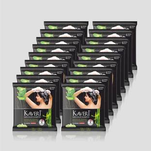 Kaveri Hair Color Shampoo for Women & Men with goodness of Avocado Long Lasting Hair Colour,Soft & Silky Touch , Natural Black