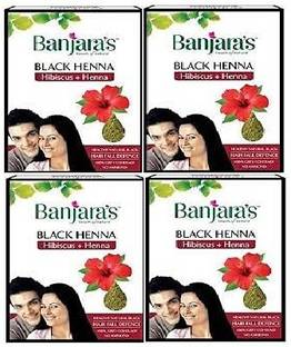 Banjaras Black Henna Hibiscus+Henna - 4 x 50g Packs