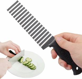 PLENARO 1 Pc Stainless Steel Knife Kitchen Gadget Cutting Knife Chopper Tool for Chips,French Fries,Vegetable