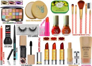 CLUB 16 Original High Quality All in One Bridal Makeup Kit, College Girls Makeup Kit, Office Womens Makeup kit and Festival or Party Purpose Makeup Kit of 21 Makeup Items AW105
