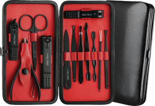 BELLA HARARO 12 in 1 Premium Manicure Set Nail Clippers Stainless Steel Nail Scissors with Peeling and Cleaning Knife, Acne Needle, Blackhead Tool Leather Travel Case
