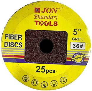 Jon Bhandari Tools 125mm, pack of 25pc (Grit 36) Vulcanized Fiber disc Metal Polisher