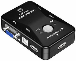 RuhZa 2 Port USB 2.0 KVM VGA SVGA Switch KVM Extender Switcher Box .. Media Streaming Device