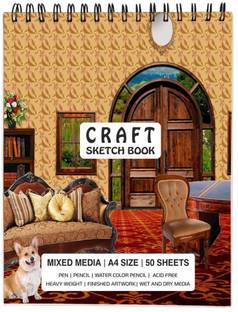 Craft Advertising Sketch Book for Arts and Drawing 100 Pages 150 GSM Size A4 Sketch Pad (50 Sheets) Style No. CA333 Sketch Pad